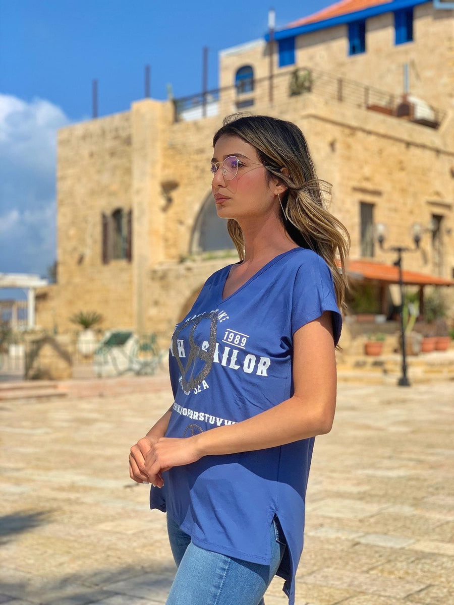 חולצה פיס כחול