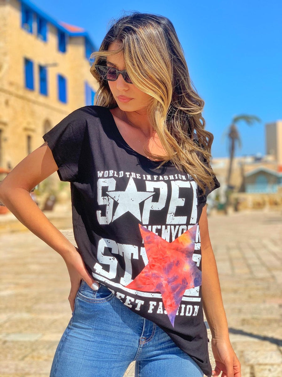 חולצה בטיק שחור