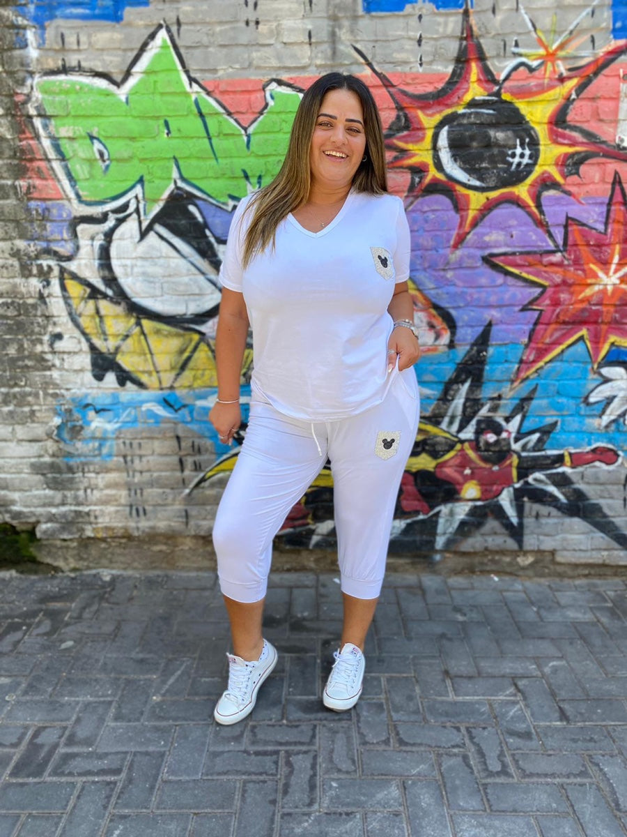 חליפה 3/4 לוני לבן
