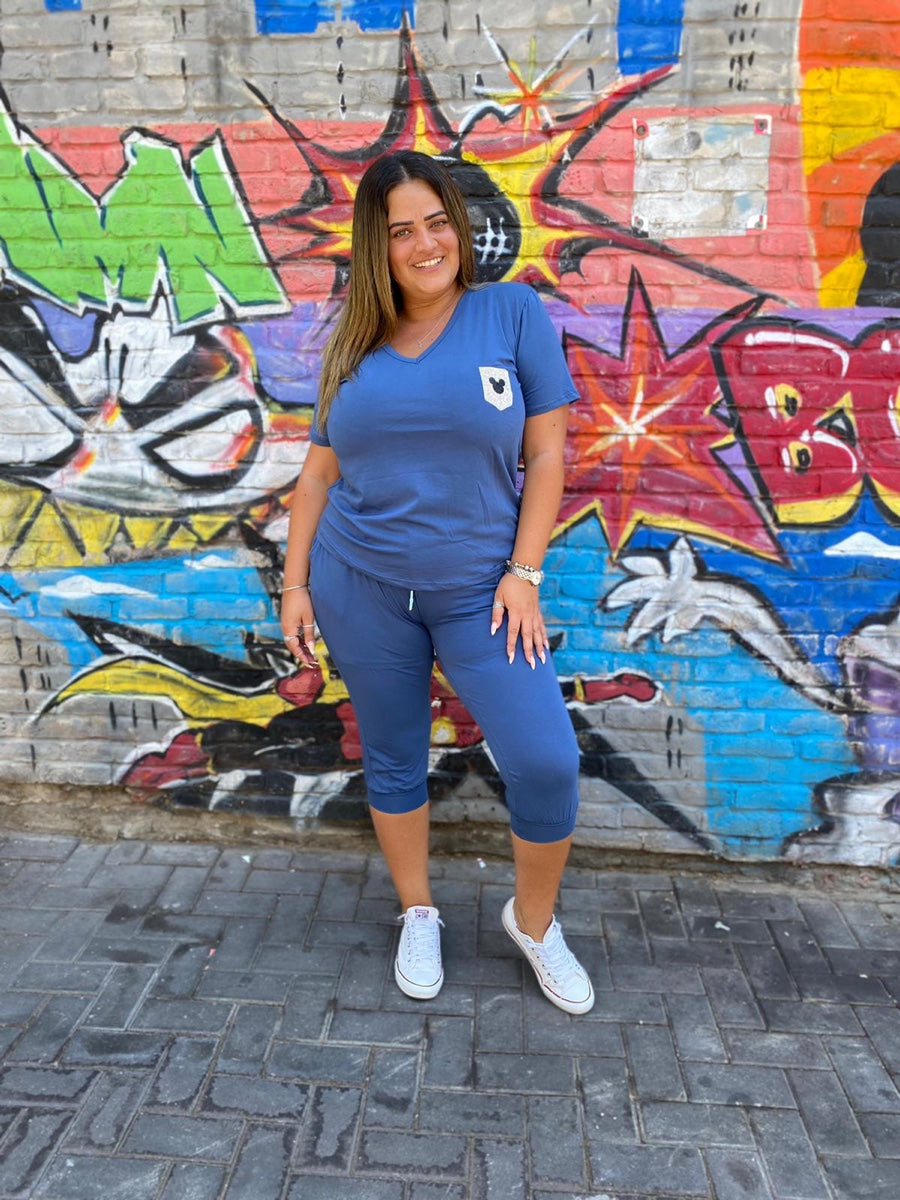 חליפה 3/4 לוני כחול