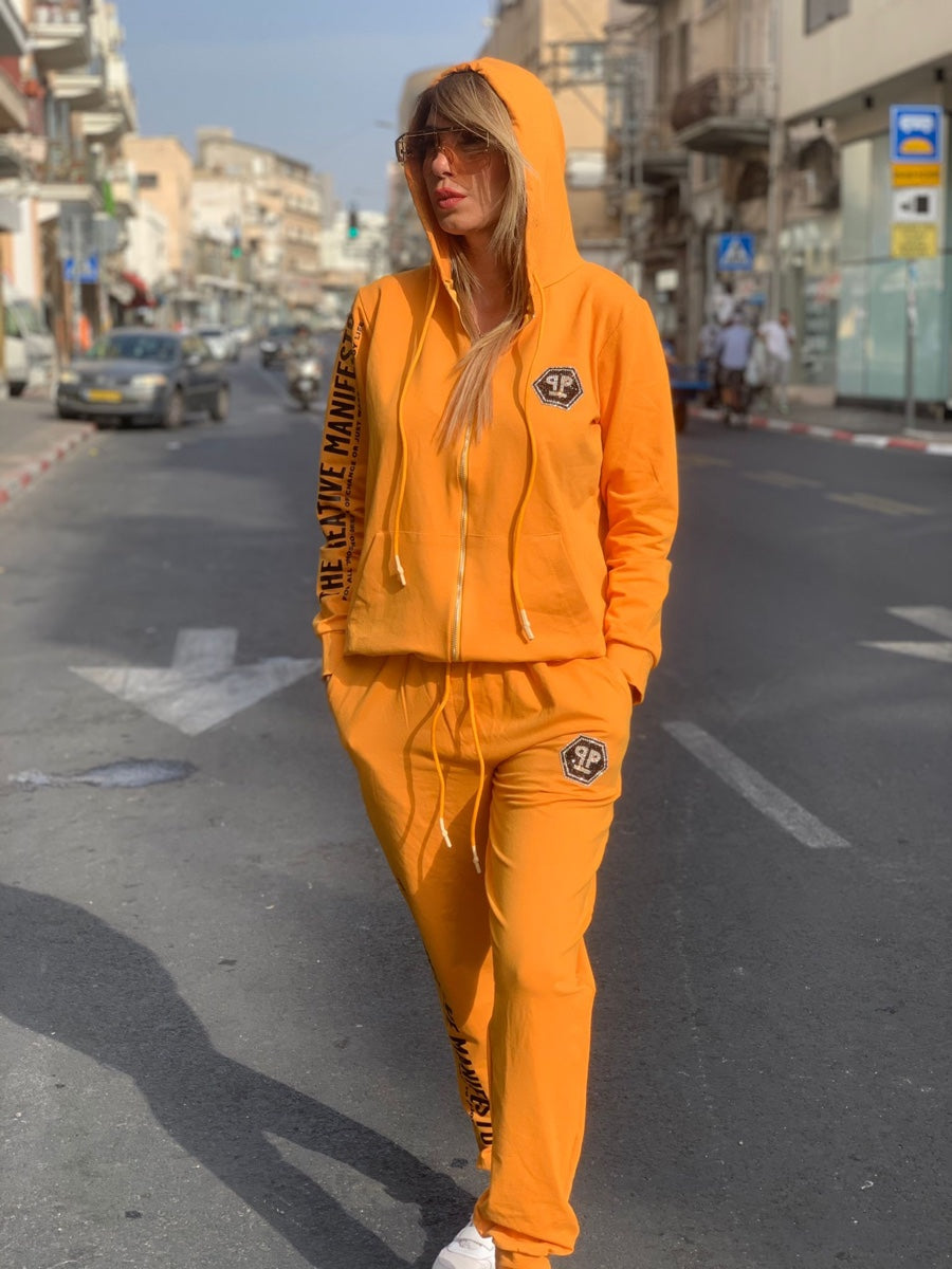חליפה רוכסן שני חרדל