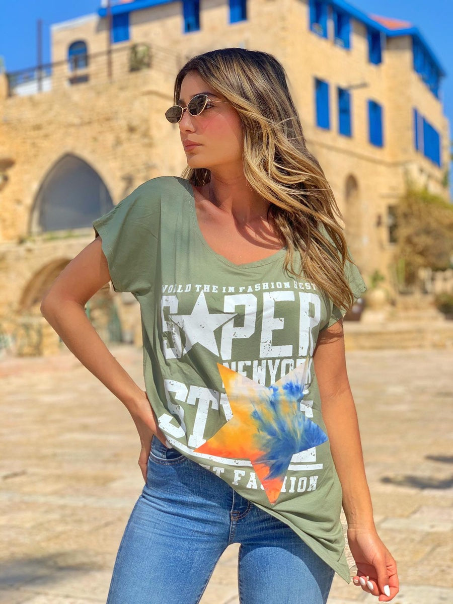 חולצה בטיק ירוק