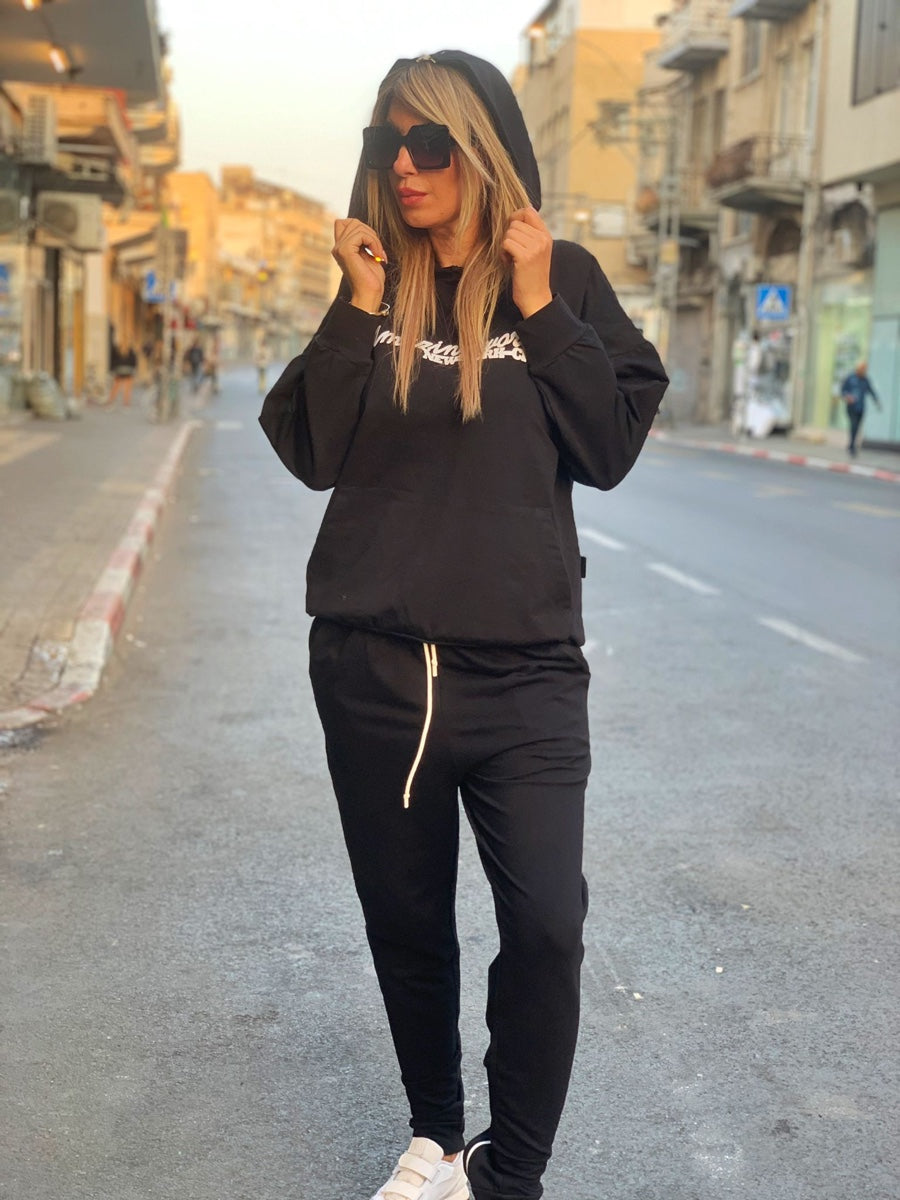 חליפה רוכסן בגב מיאמי שחור