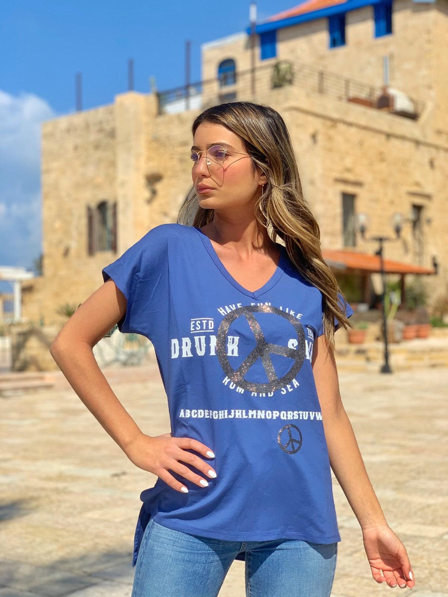 חולצה פיס כחול