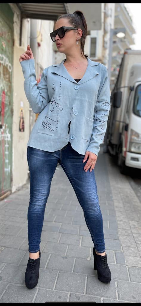 גקט סריג מאק תכלת