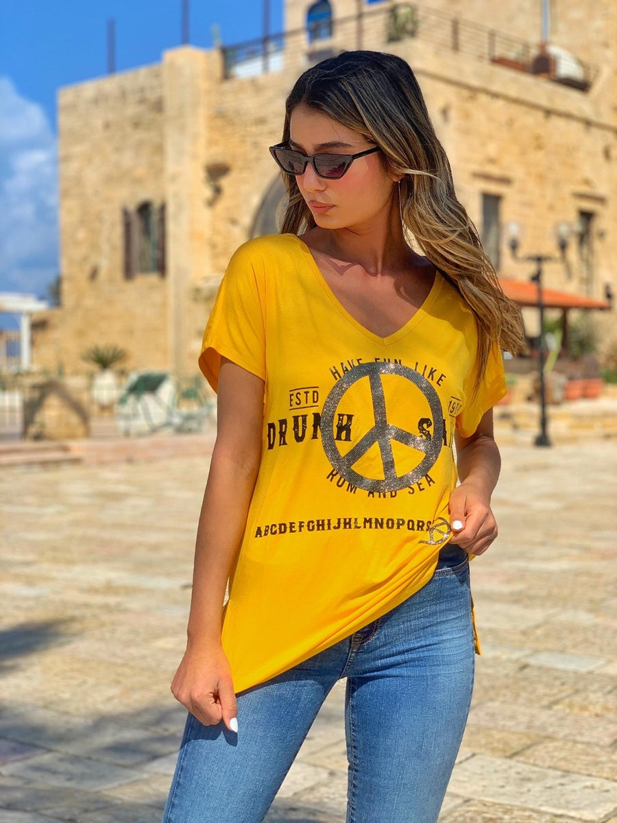 חולצה פיס צהוב