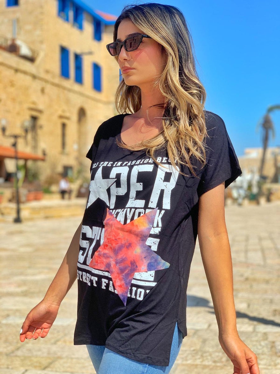 חולצה בטיק שחור