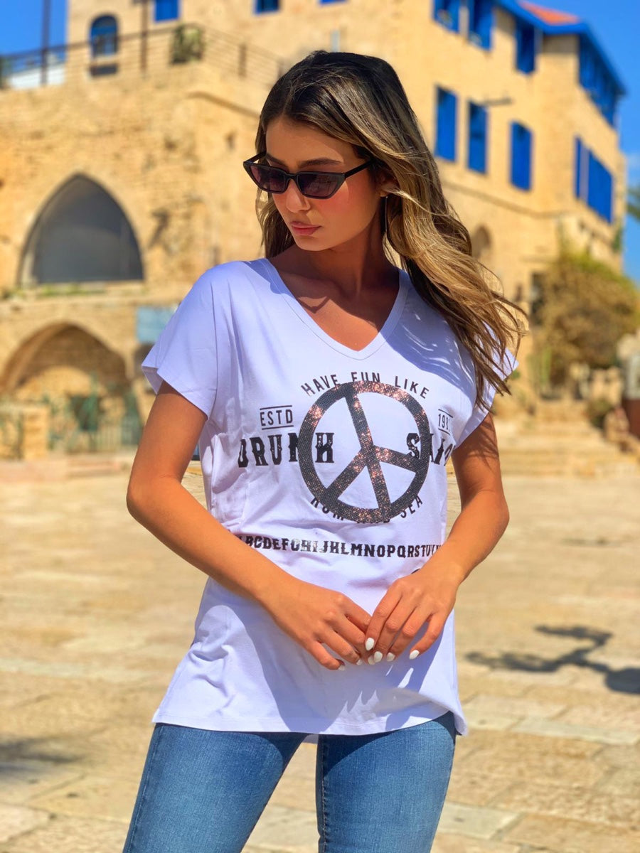 חולצה פיס לבן