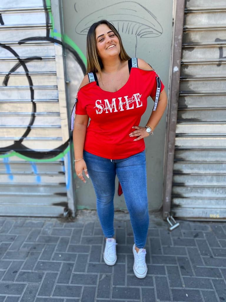 חולצה SMILE אדום
