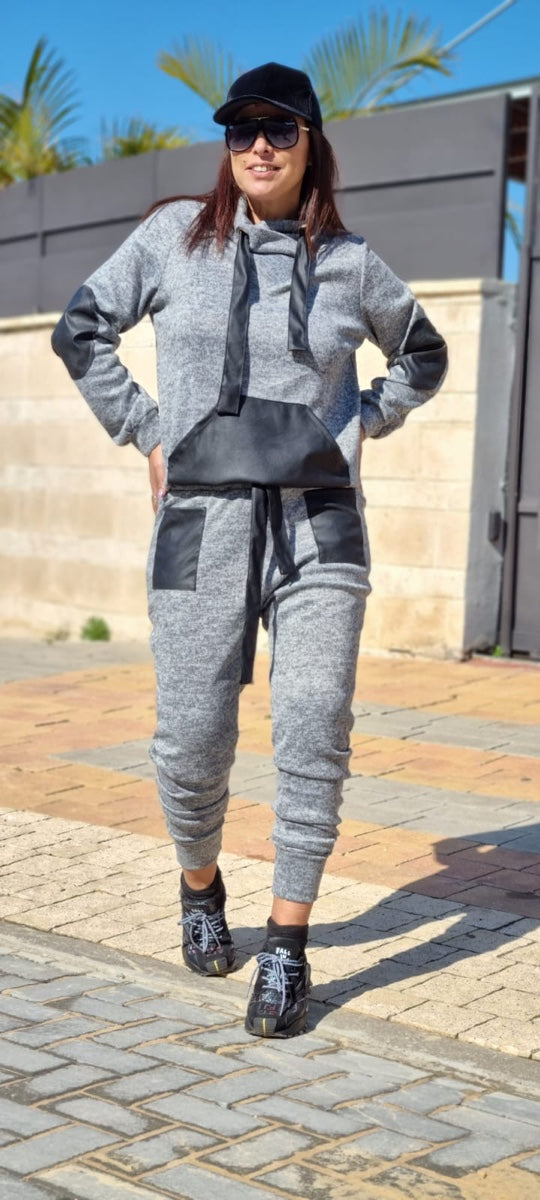 חליפת סריג לורן אפור