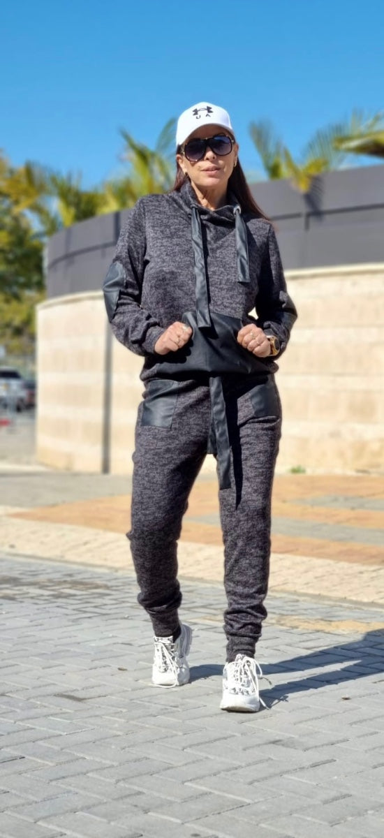חליפת סריג לורן שחור