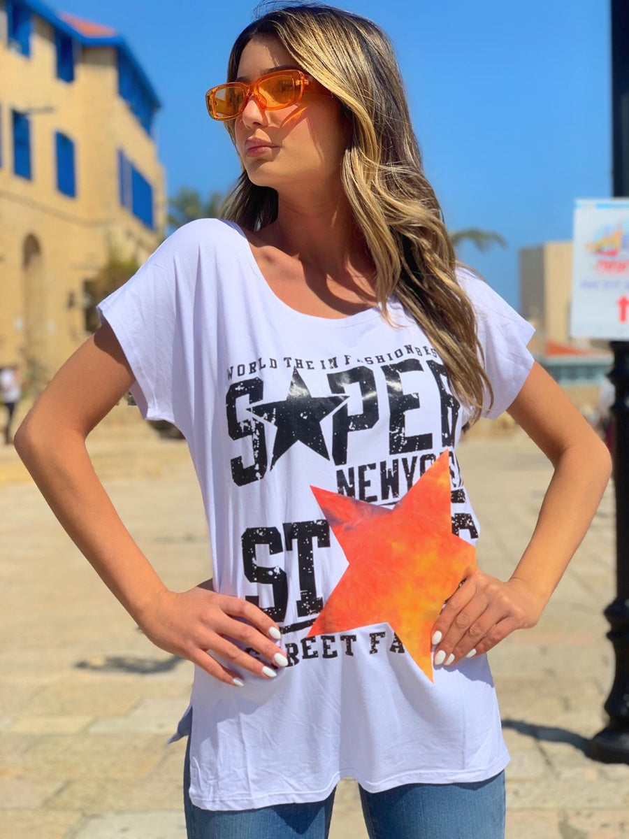 חולצה בטיק לבן