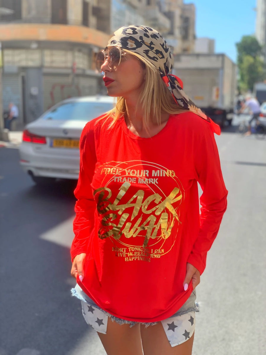 חולצה ברבור אדום