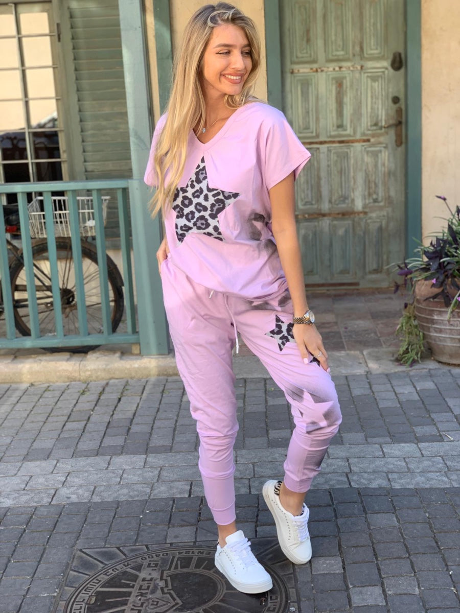 חליפה כוכב מנומר סגול