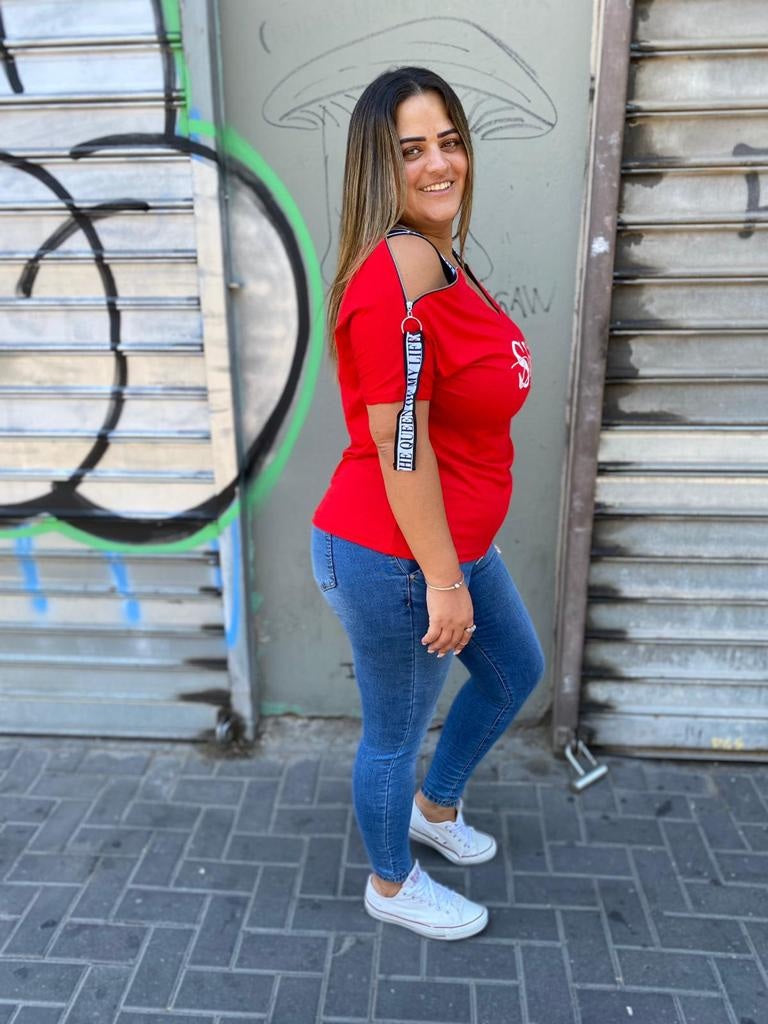 חולצה SMILE אדום