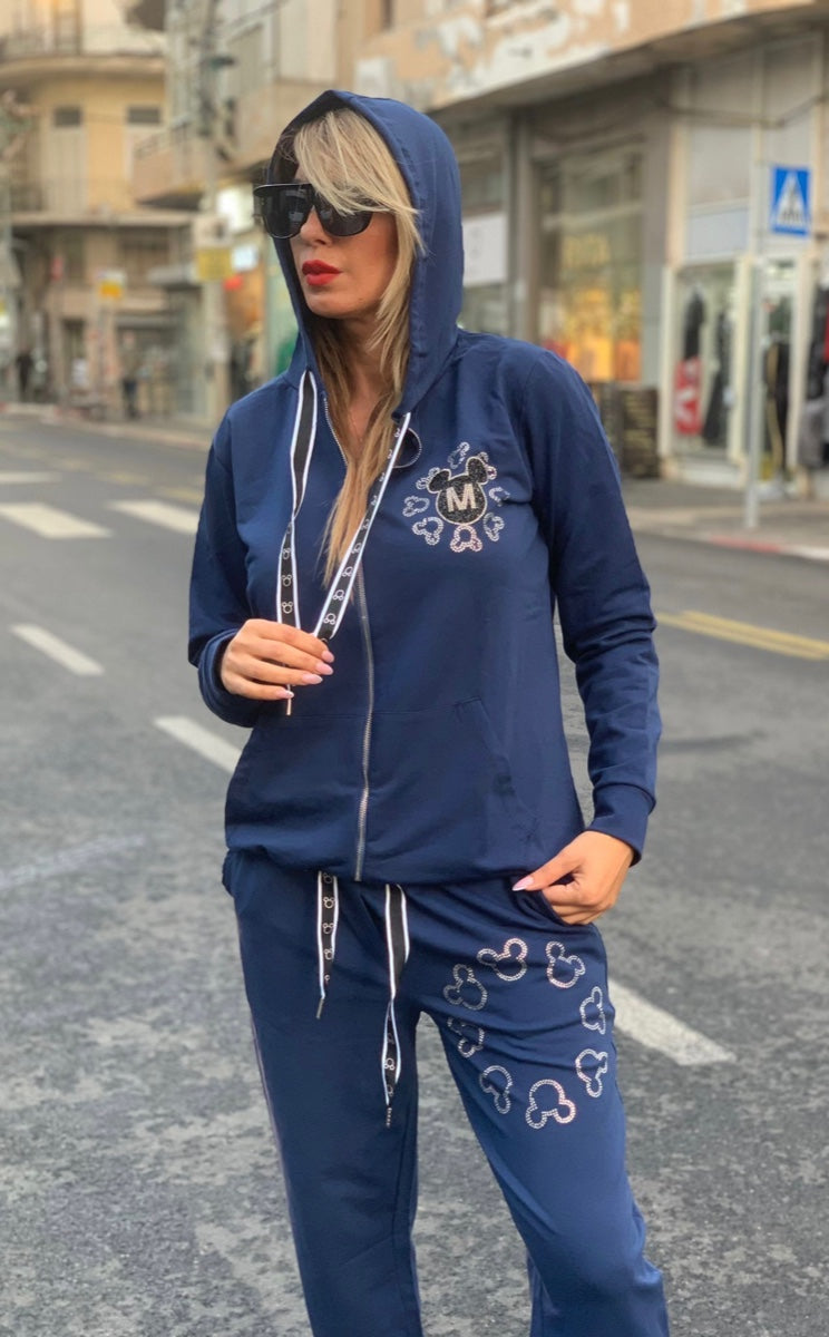 חליפה רוכסן קיטי כחול