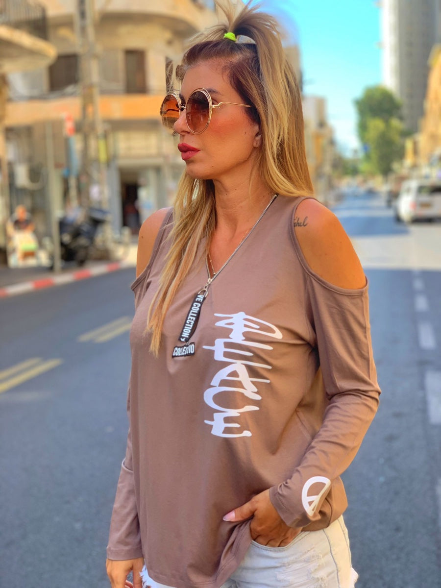 חולצה שיק מוקה