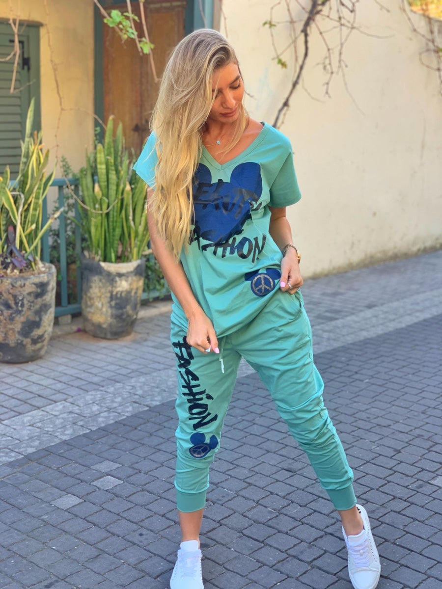 חליפה פיישן ירוק