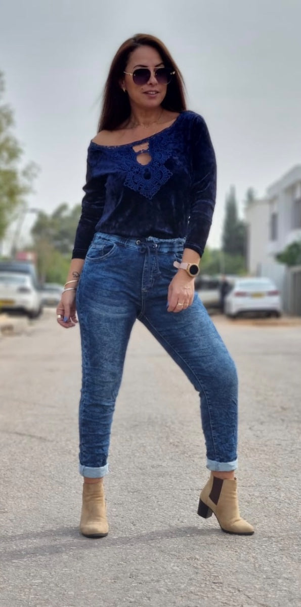 חולצה קטיפה גאדור כחול