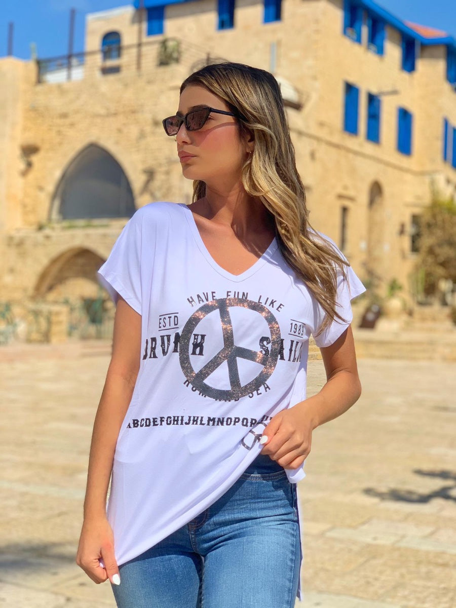 חולצה פיס לבן