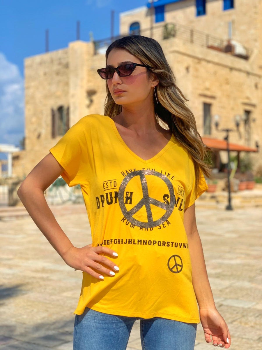 חולצה פיס צהוב