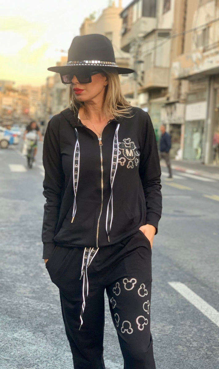 חליפה רוכסן קיטי שחור