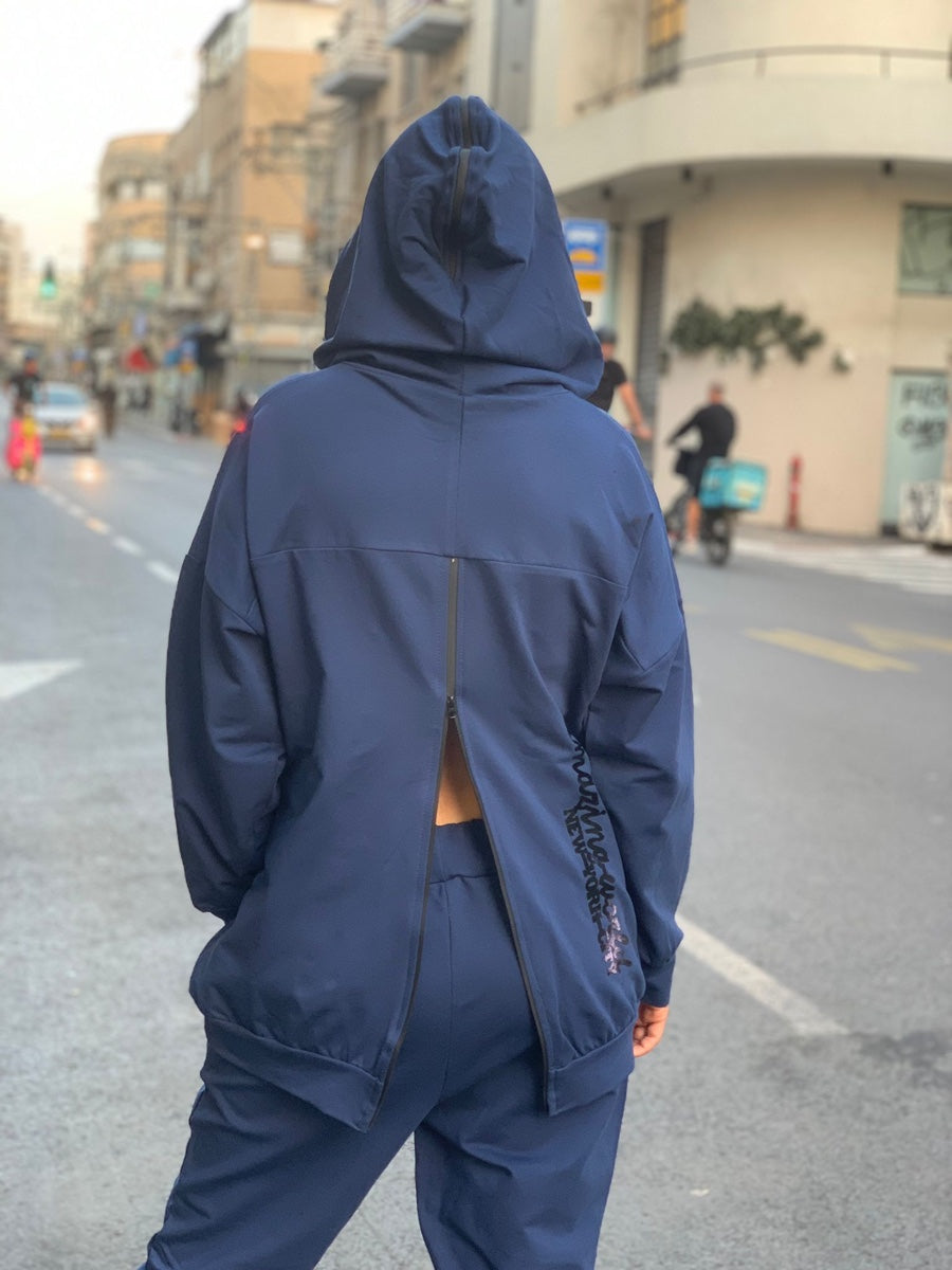 חליפה רוכסן בגב מיאמי כחול