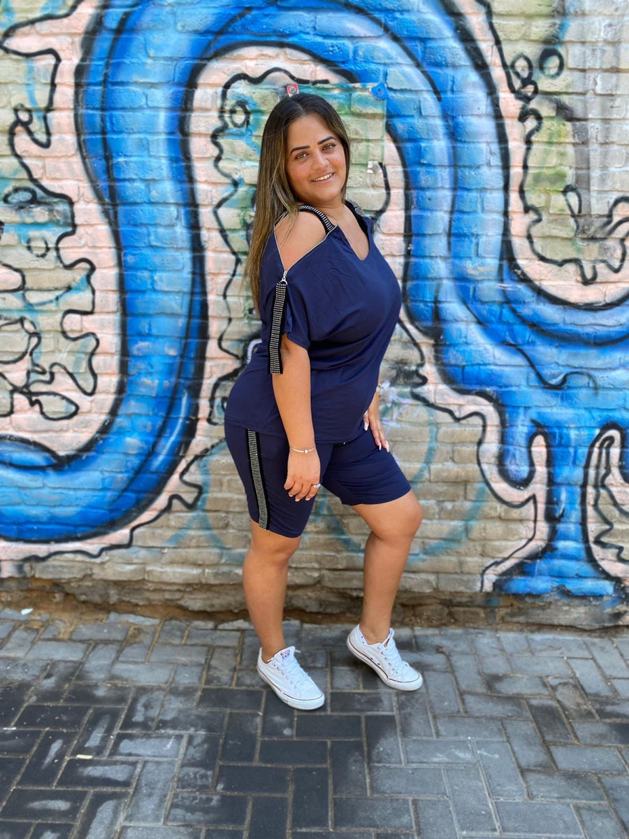 חליפה ברמודה אבנים כחול