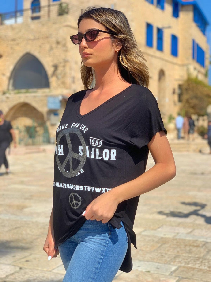 חולצה פיס שחור