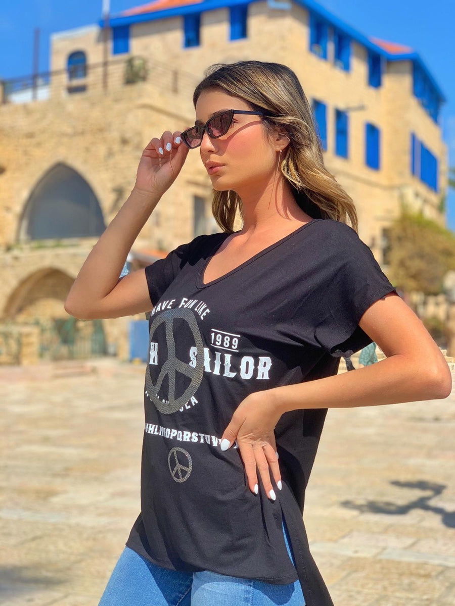 חולצה פיס שחור