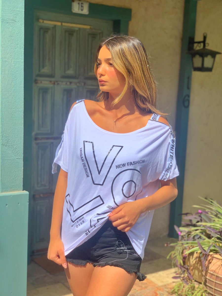 חולצה לוב לבן
